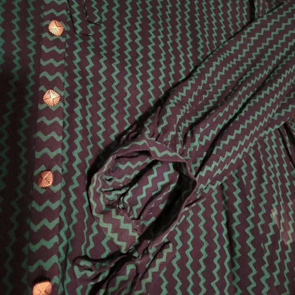 Anthro Maeve Della Sheer Chevron Blouse - Picture 3 of 7